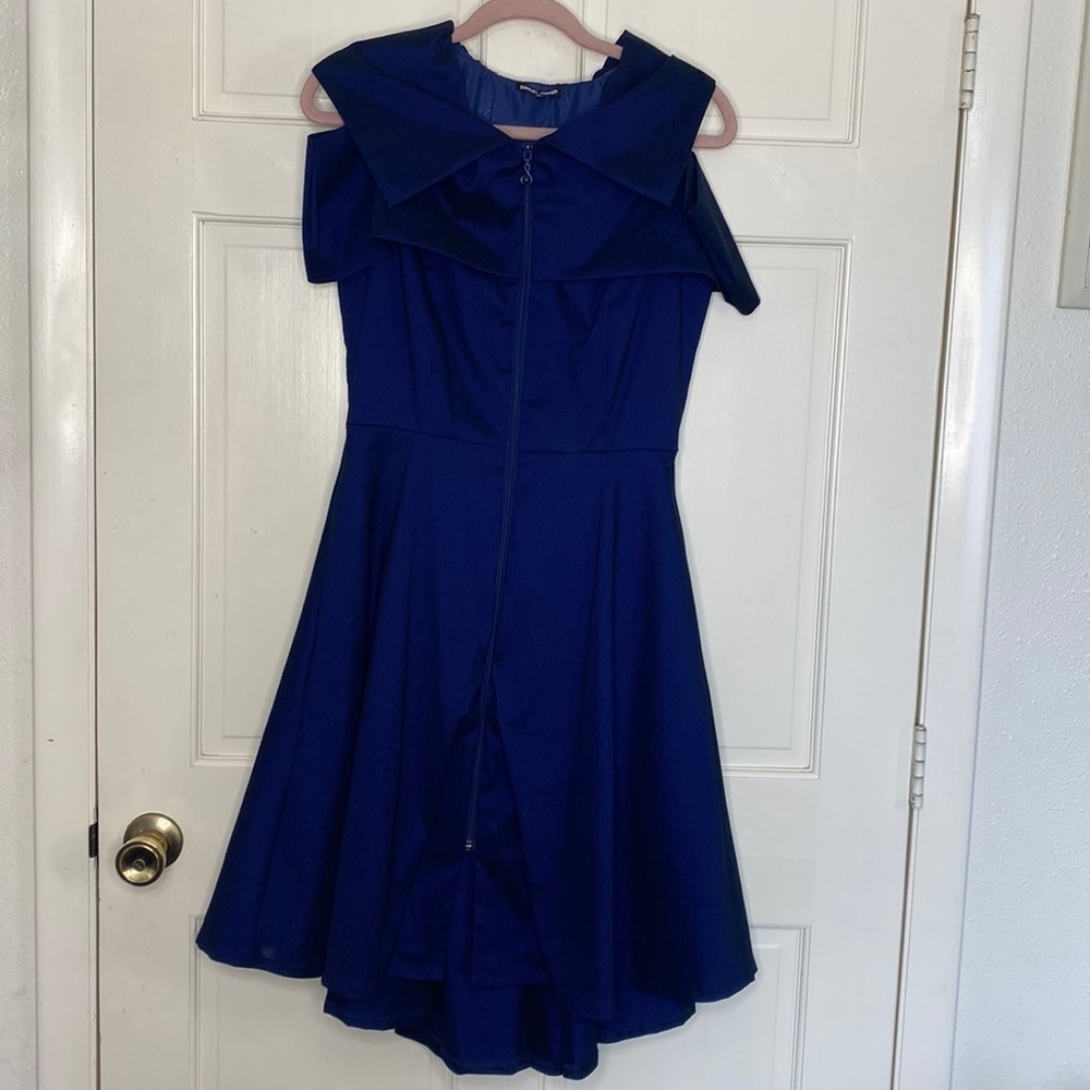 Samuel Dong Midnight Blue Fit‎ and Flare Dress